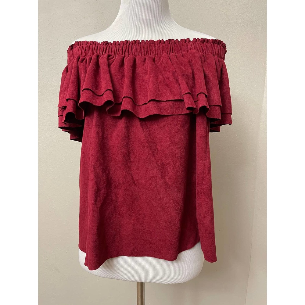 Young Fabulous Broke Suede Off Shoulder Blouse Small